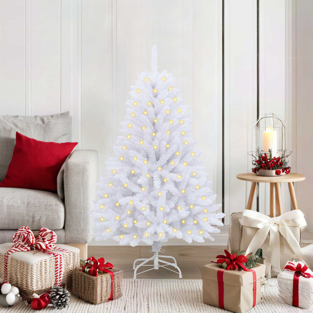 vidaXL Artificial Christmas Tree White 120 cm PVC and Metal