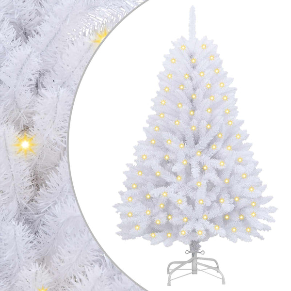 vidaXL Artificial Christmas Tree White 120 cm PVC and Metal