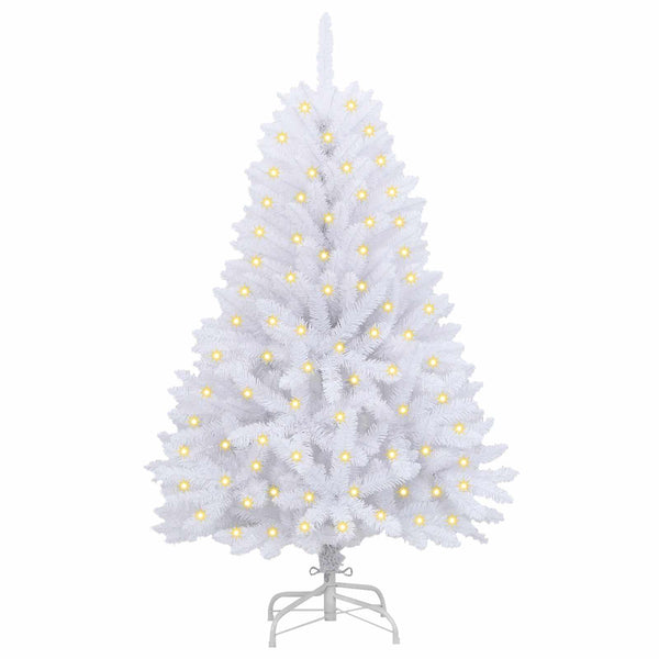 vidaXL Artificial Christmas Tree White 120 cm PVC and Metal