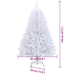 vidaXL Artificial Christmas Tree White 120 cm PVC and Metal