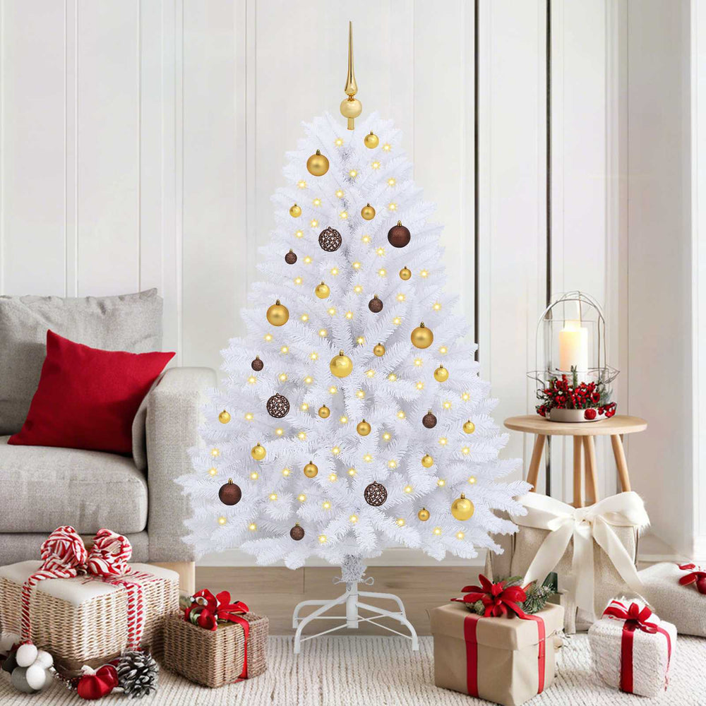 vidaXL Artificial Christmas Tree White 80 x 80 x 150 cm PVC and Metal