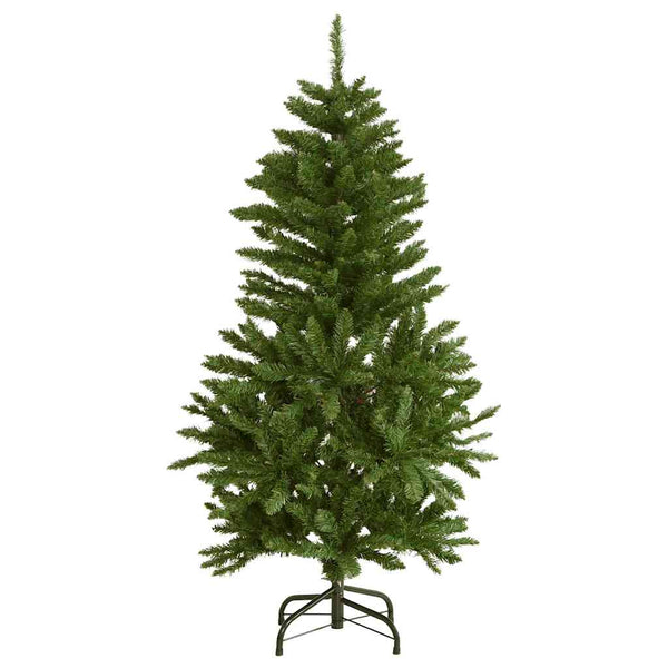 vidaXL Artificial Christmas Tree Hinged 150 LEDs & Baubles 120 cm