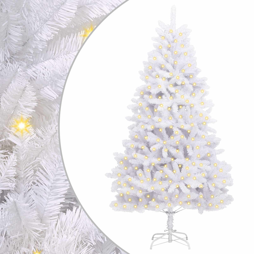 vidaXL Artificial Christmas Tree White 240 cm PVC and Metal