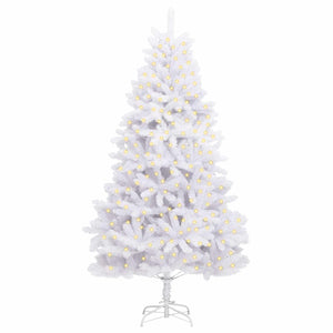 vidaXL Artificial Christmas Tree White 270 cm PVC and Metal