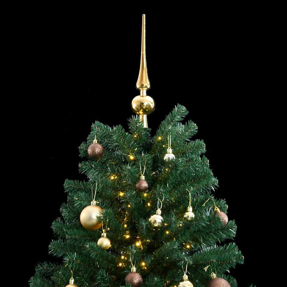 vidaXL Artificial Christmas Tree Hinged 300 LEDs & Baubles 240 cm