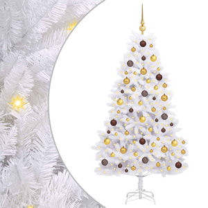 vidaXL Artificial Christmas Tree White 90 x 90 x 180 cm PVC and Metal