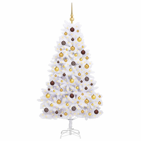 vidaXL Artificial Christmas Tree White 90 x 90 x 180 cm PVC and Metal