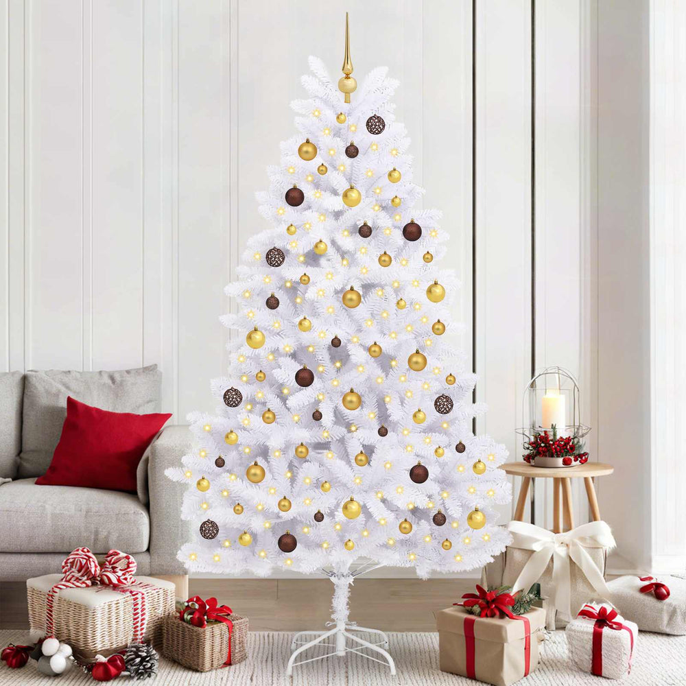 vidaXL Artificial Christmas Tree White 106 x 106 x 210 cm