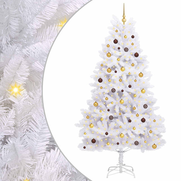 vidaXL Artificial Christmas Tree White 120 x 120 x 240 cm