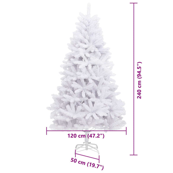 vidaXL Artificial Christmas Tree White 120 x 120 x 240 cm