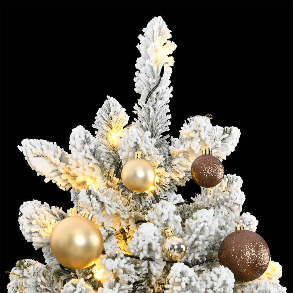 vidaXL Artificial Christmas Tree Hinged with 300 LEDs & Baubles 180 cm