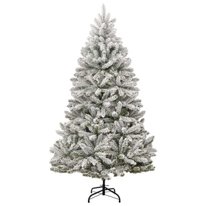 vidaXL Artificial Christmas Tree Hinged with 300 LEDs & Baubles 180 cm