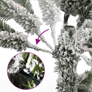 vidaXL Artificial Christmas Tree Hinged with 300 LEDs & Baubles 180 cm