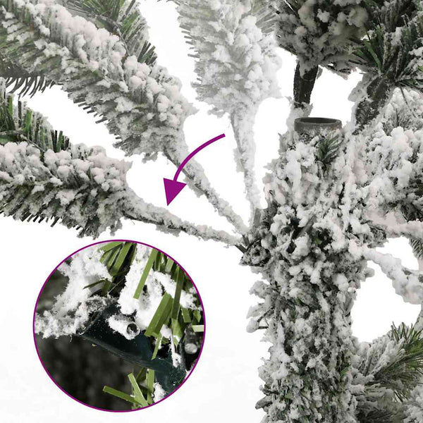vidaXL Artificial Christmas Tree Hinged with 300 LEDs & Baubles 180 cm