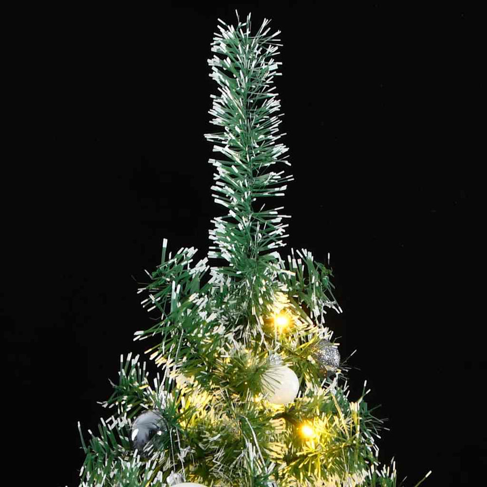 vidaXL Artificial Christmas Tree 300 LEDs & Baubles Frosted 240 cm