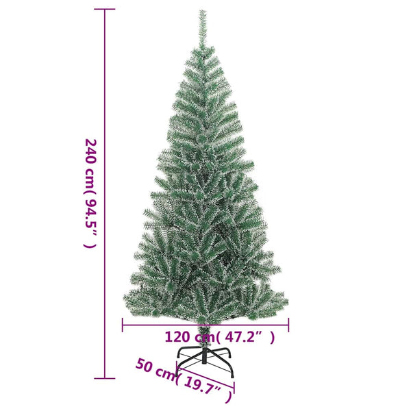 vidaXL Artificial Christmas Tree 300 LEDs & Baubles Frosted 240 cm