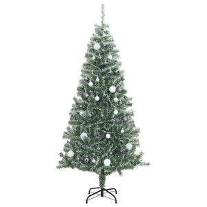 vidaXL Artificial Christmas Tree 300 LEDs & Baubles Frosted 240 cm