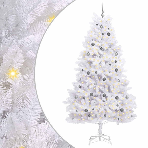 vidaXL Artificial Christmas Tree White 128 x 128 x 270 cm