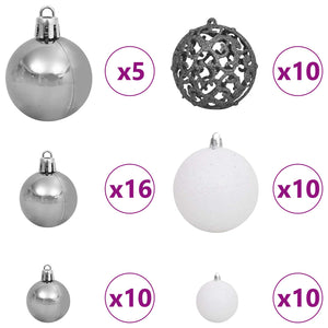 vidaXL Artificial Christmas Tree White 128 x 128 x 270 cm