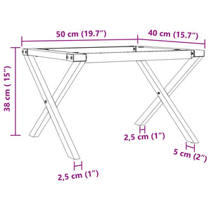 vidaXL X-Shaped Coffee Table Base 50x40x38 cm Steel