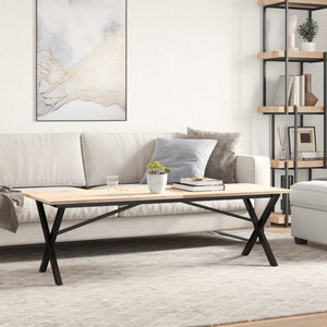 vidaXL X-Shaped Coffee Table Base 140x30x43 cm Steel