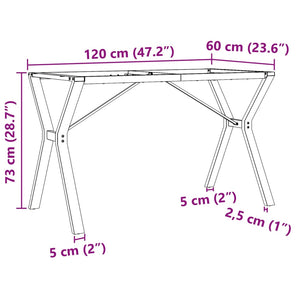 vidaXL Y-shaped Dining Table Frame 120x60x73 cm Steel