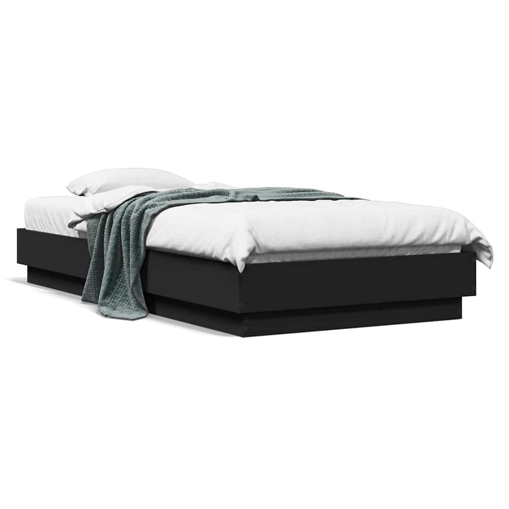 vidaXL Bed Frame Black 90x190 cm Engineered Wood