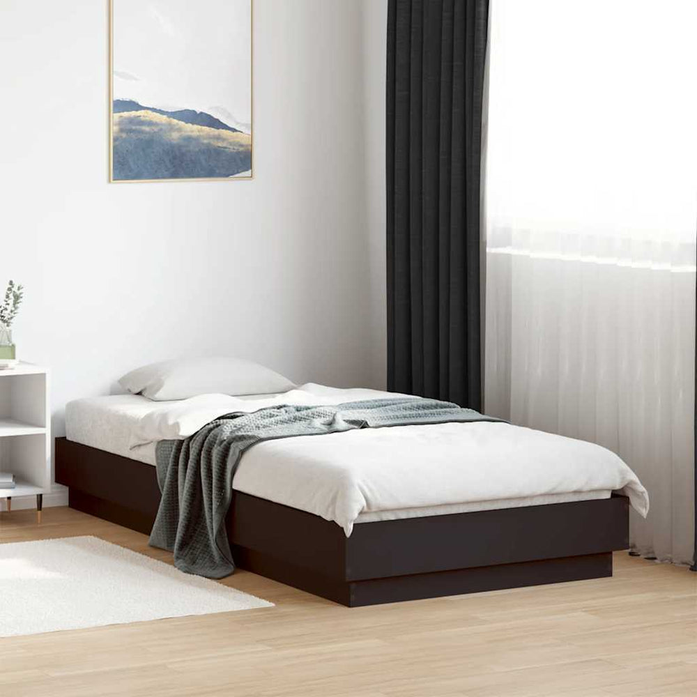 vidaXL Bed Frame Black 90x190 cm Engineered Wood