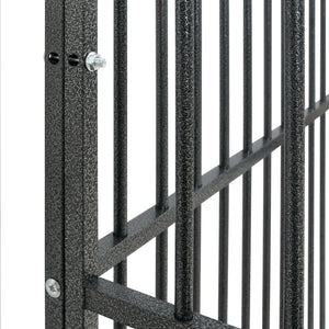 vidaXL Dog Kennel with Wheels Black Galvanized Steel