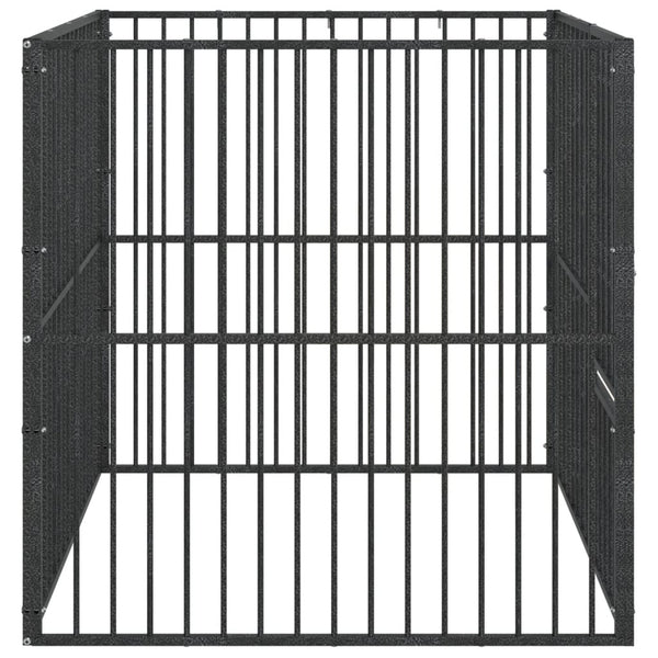 vidaXL Dog Playpen 4-Panel Black Galvanized Steel