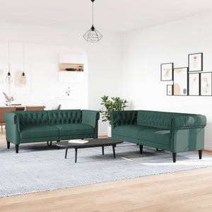 2-teilige Sofagarnitur Dunkelgrün