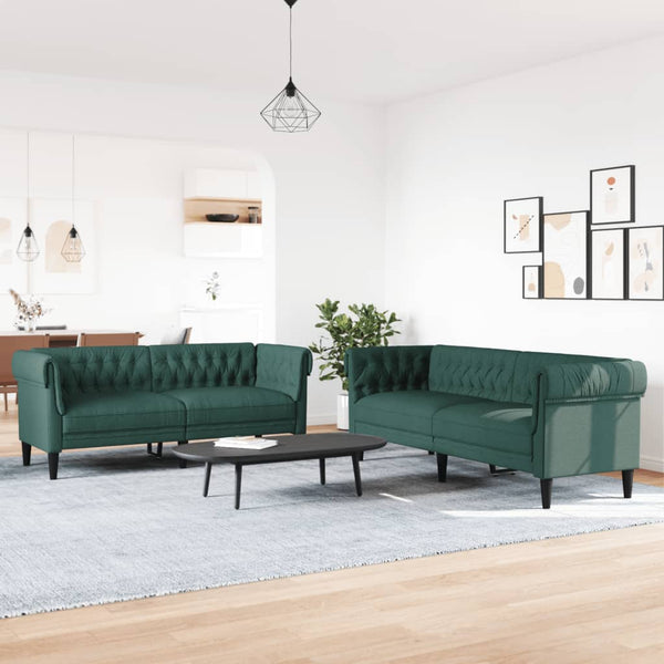 2-teilige Sofagarnitur Dunkelgrün