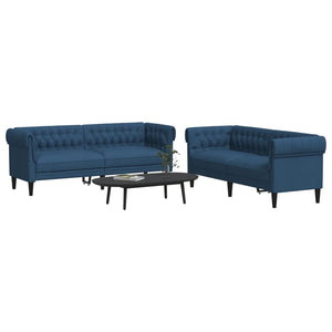 2-teilige blaue Sofagarnitur