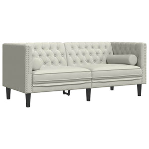 3-tlg. Chesterfield Sofa Set Creme Samt