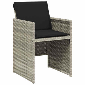 vidaXL 13-Piece Outdoor Dining Set with Cushions Light Grey Poly Rattan