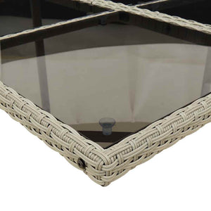 vidaXL 13-Piece Outdoor Dining Set with Cushions Light Grey Poly Rattan