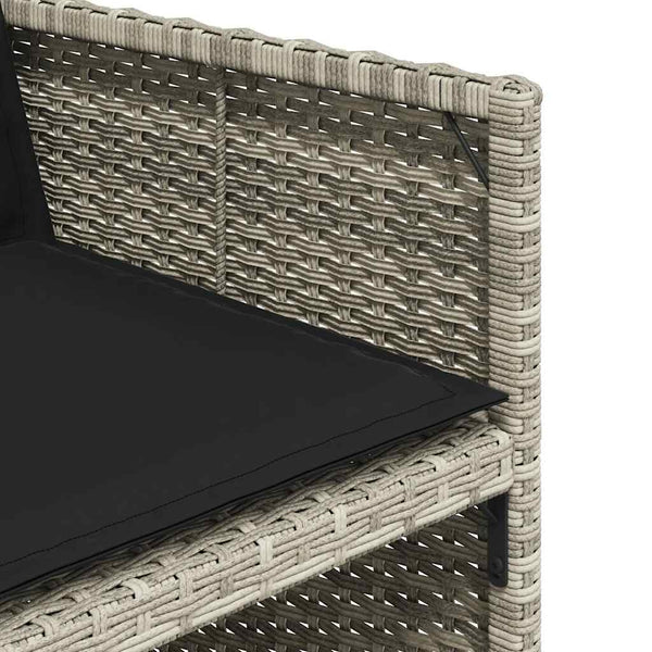vidaXL 13-Piece Outdoor Dining Set with Cushions Light Grey Poly Rattan