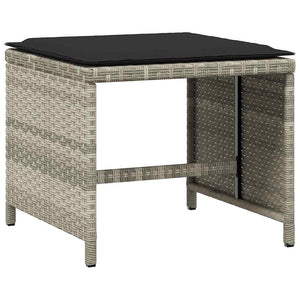 17-tlg. Garten Essgruppe Hellgrau Poly Rattan mit Kissen