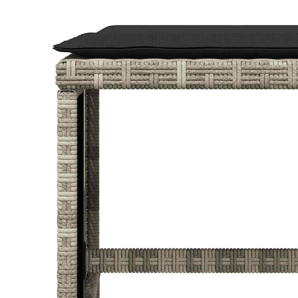 17-tlg. Garten Essgruppe Hellgrau Poly Rattan mit Kissen