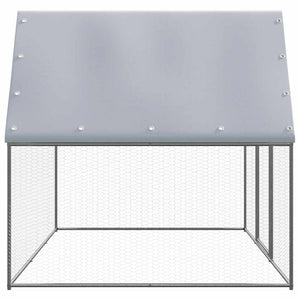 vidaXL Chicken Coop Silver and Grey 3x2x2 m Galvanized Steel