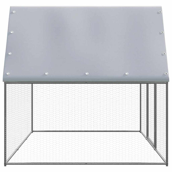 vidaXL Chicken Coop Silver and Grey 3x2x2 m Galvanized Steel