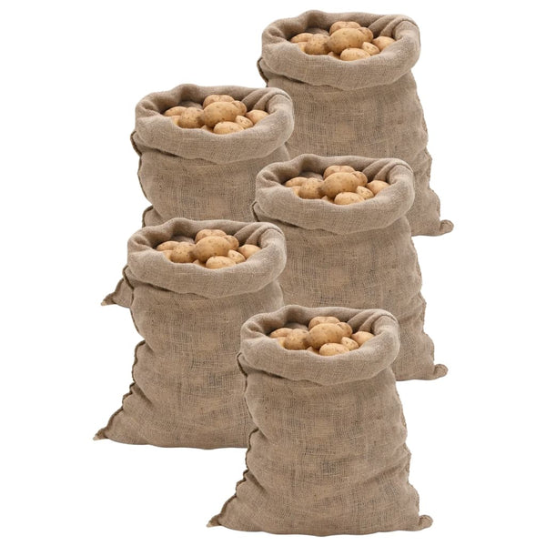 vidaXL Jute Sacks 5 Pieces 60 x 105 cm 100% Jute 220 g/m²