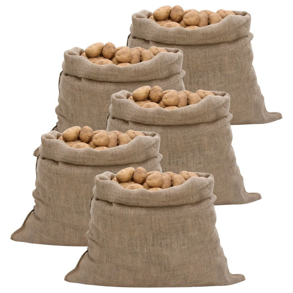 vidaXL Jute Sacks 5 pcs. 100 x 110 cm 100% Jute 220 g/m²