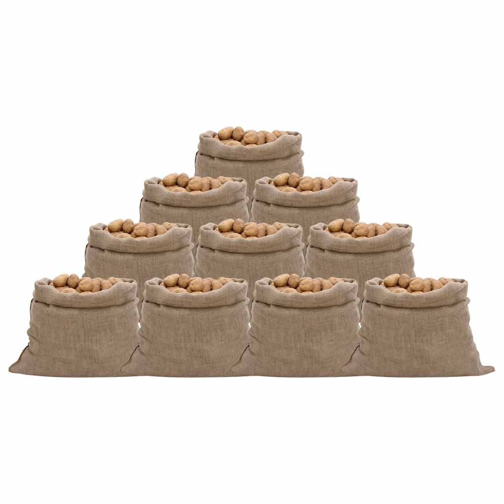 vidaXL Jute Sacks 10 pcs. 100x110 cm 100% Jute 220 g/m²