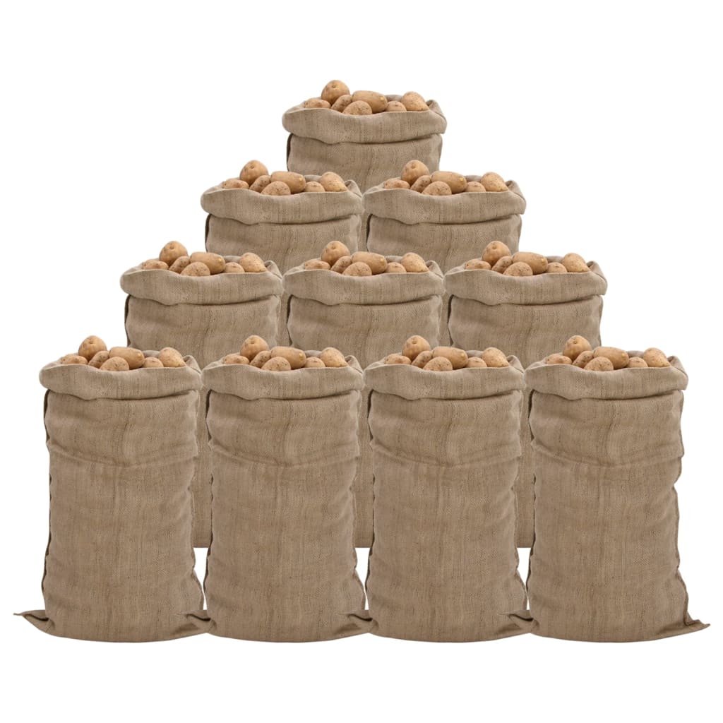 vidaXL Jute Sacks 10 pcs 65 x 135 cm 100% Jute 340 g/m²