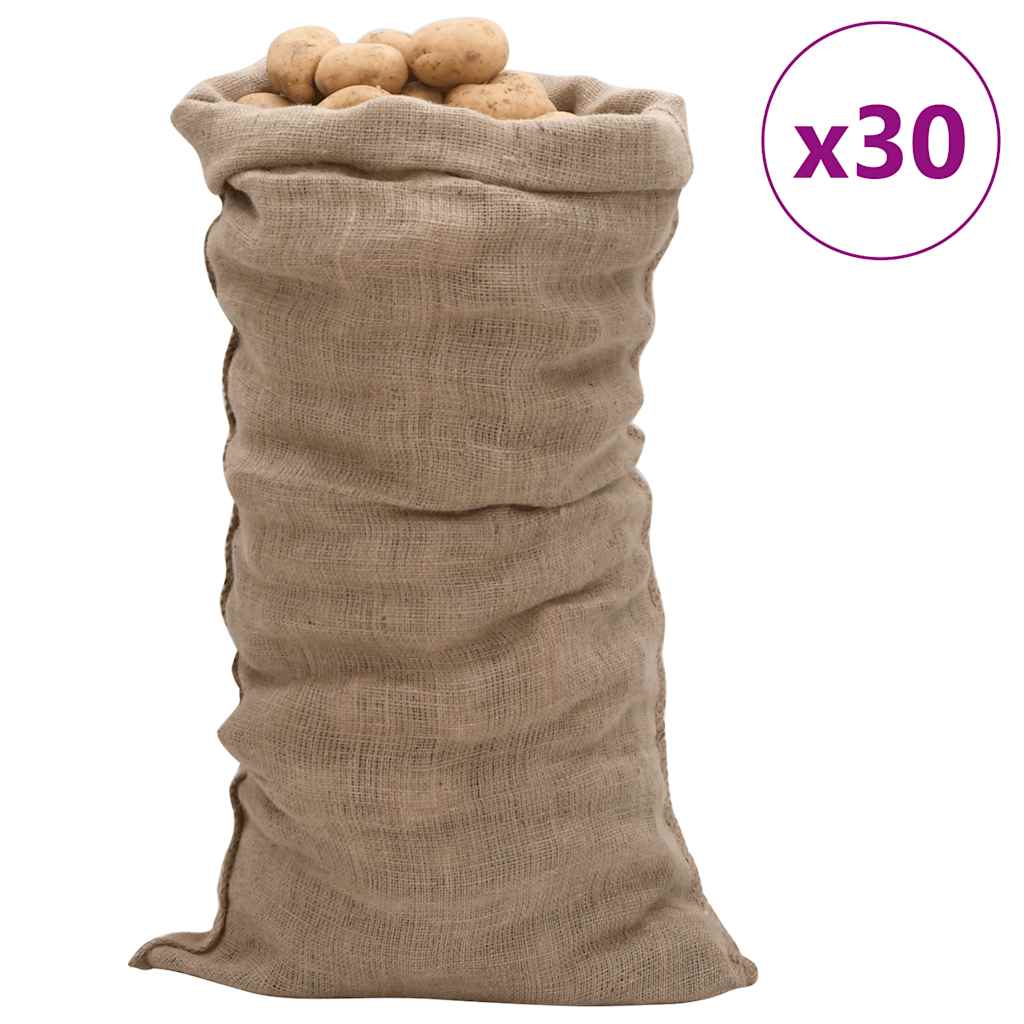 vidaXL Jute Sacks 30 pcs 65x135 cm 100% Jute 220 g/m²