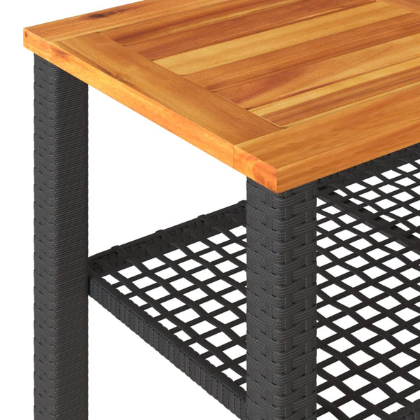 vidaXL 4-piece Garden Lounge Set with Cushions Black Poly Rattan