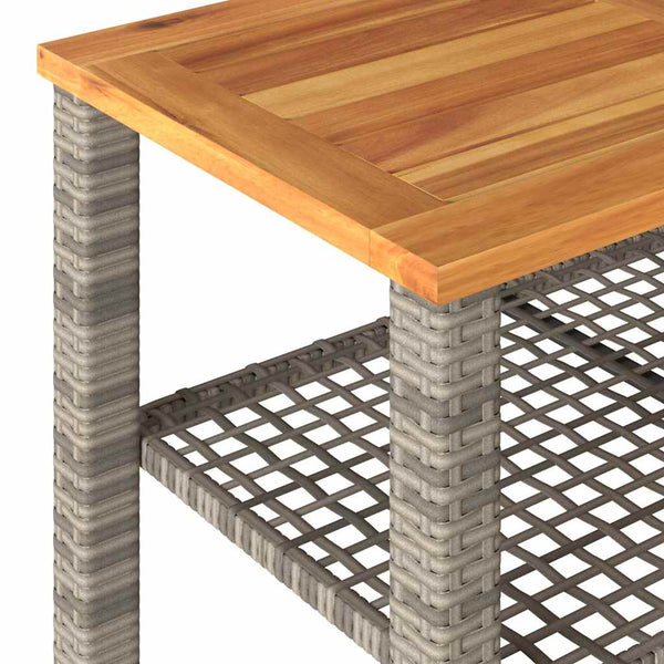 vidaXL 4-Piece Garden Lounge Set with Cushions Grey Poly Rattan