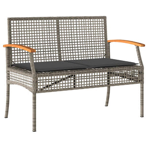 vidaXL 4-Piece Garden Lounge Set with Cushions Grey Poly Rattan