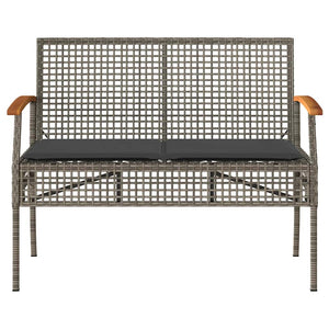 vidaXL 4-Piece Garden Lounge Set with Cushions Grey Poly Rattan